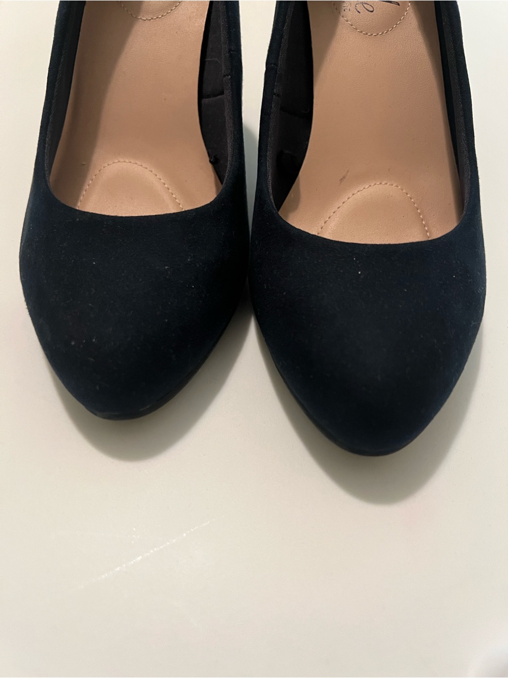 Nwot Good For The Sole Wide Fit (Brand In The Uk) Navy Blue Suede Heels — image 2 of 5